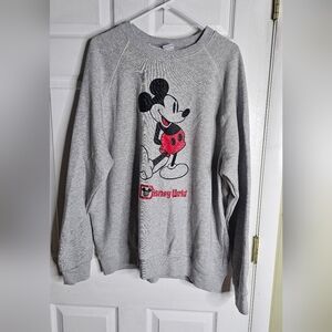 Walt Disney World Mickey Mouse Gray Sweatshirt Adult XXL 2XL Excellent